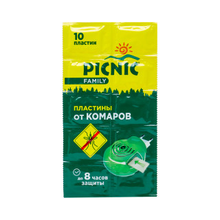 Средство инсектицидное "Picnic Family пластины от комаров" 10шт