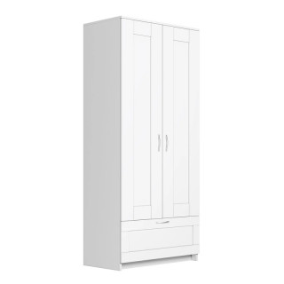 Шкаф 2-х дверный с ящиком "Сириус" белый